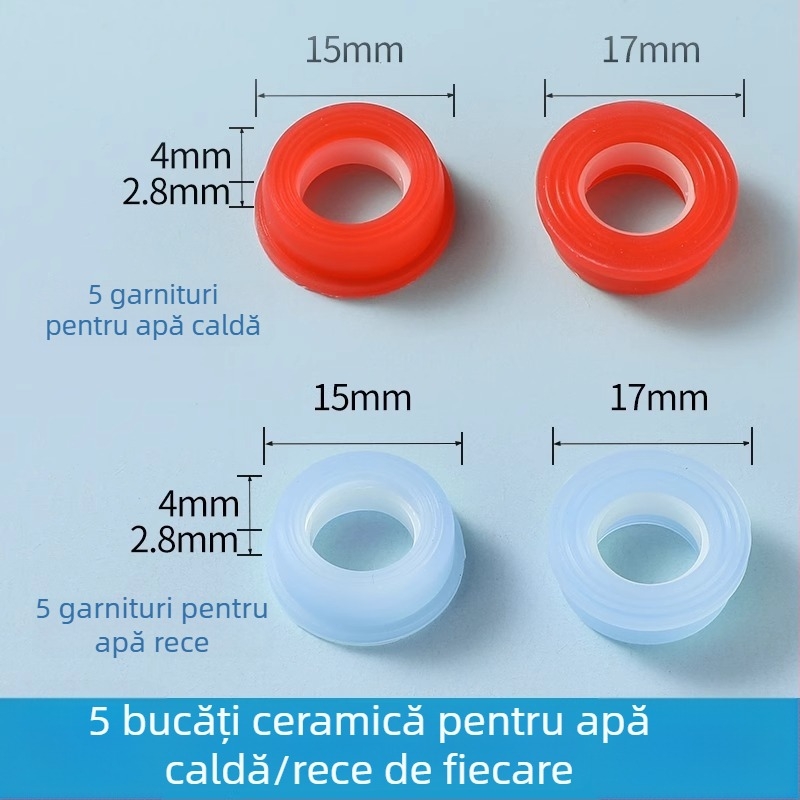 Set robinet cu valvă centrală: placă ceramică, tampon din silicon, inel de etanșare și garnitură; marcă Friendly; stil modern minimalist