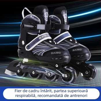 Baibo patine cu role, unisex, pentru copii și adolescenți, roți într-un singur rând PU