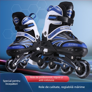 Baibo patine cu role, unisex, pentru copii și adolescenți, roți într-un singur rând PU