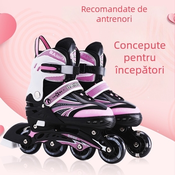 Baibo patine cu role, unisex, pentru copii și adolescenți, roți într-un singur rând PU