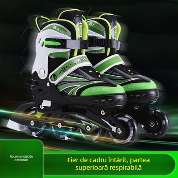 Baibo patine cu role, unisex, pentru copii și adolescenți, roți într-un singur rând PU