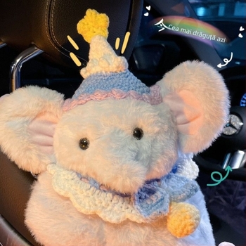 Cutie pentru șervețele auto, în formă de ursuleț, tip atârnător pentru consola centrală, personalizabilă, universal pentru mașini mici