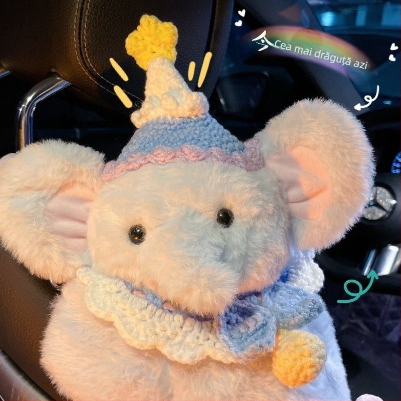 Cutie pentru șervețele auto, în formă de ursuleț, tip atârnător pentru consola centrală, personalizabilă, universal pentru mașini mici