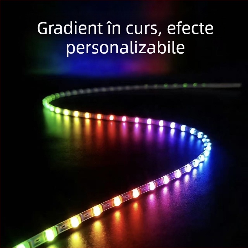 Bandă LED RGB cu control prin aplicație, reglabilă, alimentare 5V, LED 0807