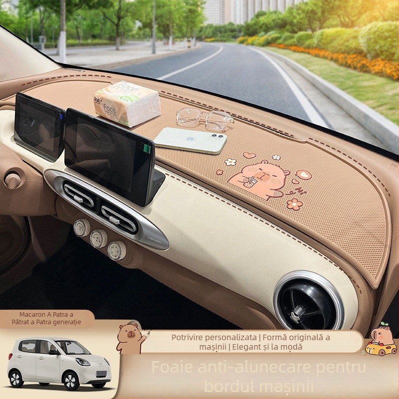 Padă de bord antiderapantă pentru Wuling Hongguang Mini Macaron, a patra generație, silicon, anti-glare, imprimare logo: da