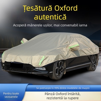 Husă auto semi-acoperire din pânză Oxford îngroșată, protecție solară, impermeabilă, izolație termică, universală