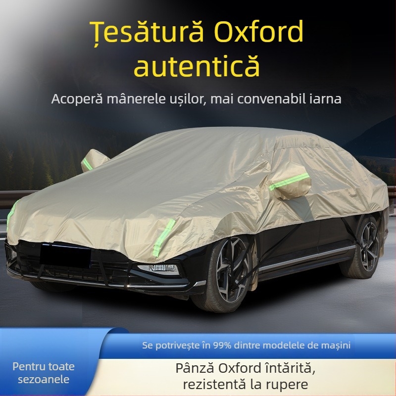 Husă auto semi-acoperire din pânză Oxford îngroșată, protecție solară, impermeabilă, izolație termică, universală