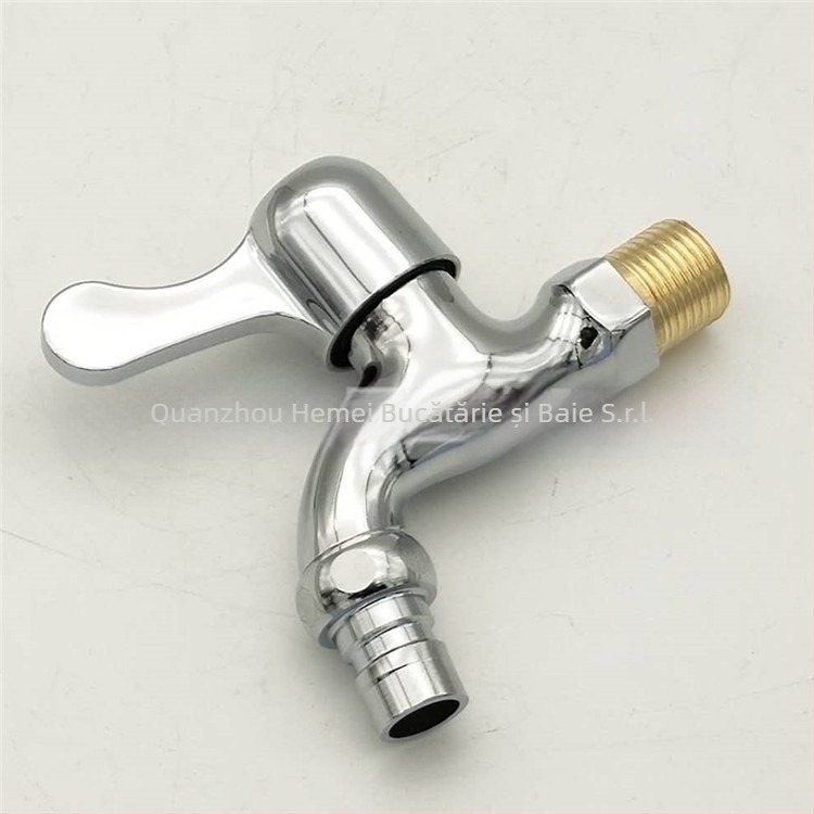 Robinet de alimentare încorporat pentru mașina de spălat, cu închidere rapidă extinsă, aliaj de zinc, intrare/ieșire 15 mm, 0–90°C, 1,6 MPa