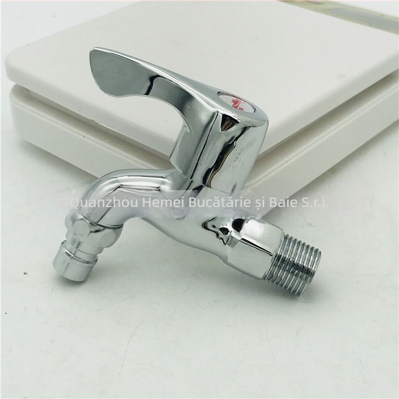 Robinet de alimentare încorporat pentru mașina de spălat, cu închidere rapidă extinsă, aliaj de zinc, intrare/ieșire 15 mm, 0–90°C, 1,6 MPa