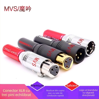 Set conectori audio XLR — cupru pur placat cu aur, conectoare balansate (Brand: MVS/Magic Recitation; Temperatură de operare: -40°C până la 80°C; Certificare: inspecție de fabrică)