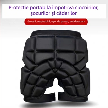 Pantaloni de protecție pentru patinaj și schi cu protecții la șolduri, genunchi și coate – burete, croială universală