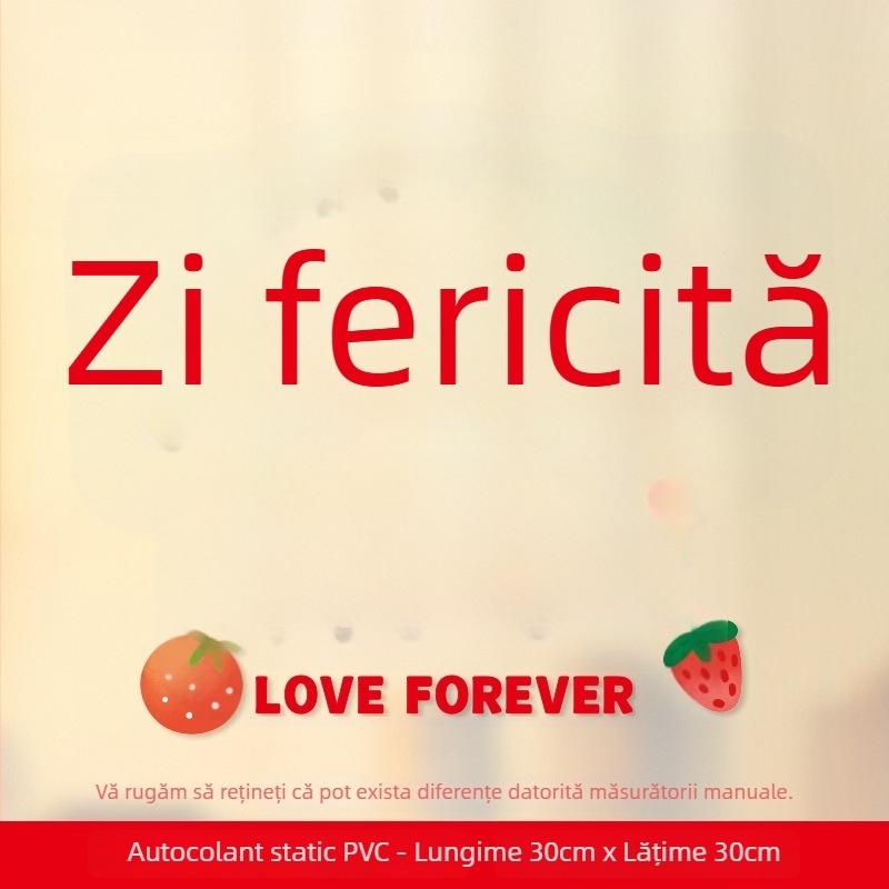 Set autocolante pentru ferestre de nuntă – Xiaolu Happy Words, plastic, fără import