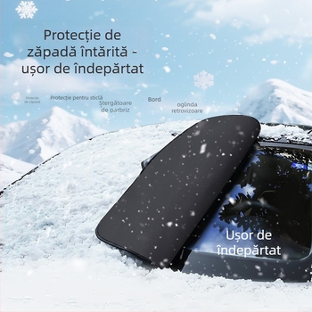 Acoperire pentru zăpadă a mașinii, material PVC, montaj cu clipsuri, 720 g, construcție îngroșată