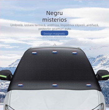 Acoperire pentru zăpadă a mașinii, material PVC, montaj cu clipsuri, 720 g, construcție îngroșată