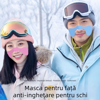 Protecție facială pentru schi — design desen animat, anti-congelare, rezistent la vânt, protecție solară pentru patinaj de iarnă în aer liber