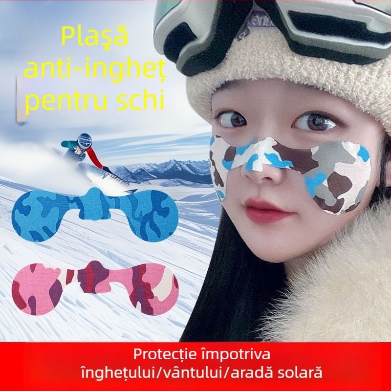 Protecție facială pentru schi — design desen animat, anti-congelare, rezistent la vânt, protecție solară pentru patinaj de iarnă în aer liber