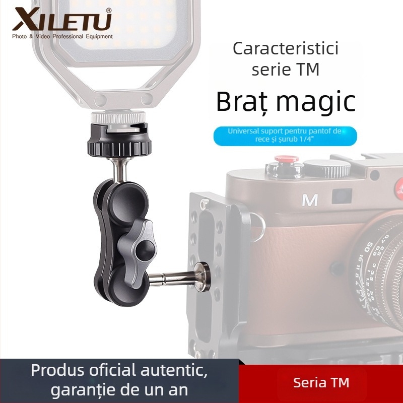 Magic Arm pentru telefon mobil și monitor, cu ball head – încărcare până la 1,5 kg, greutate 145 g, materiale: oțel inoxidabil și aliaj de aluminiu