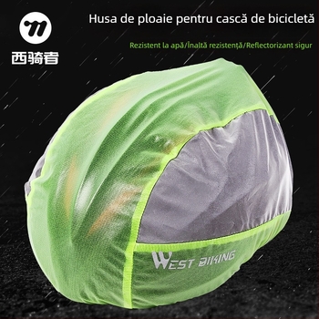 WEST BIKING husă de ploaie pentru cască de ciclism — rezistentă la vânt, impermeabilă, cu logo imprimat, pentru adulți