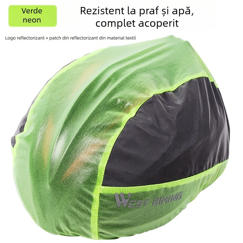 WEST BIKING husă de ploaie pentru cască de ciclism — rezistentă la vânt, impermeabilă, cu logo imprimat, pentru adulți