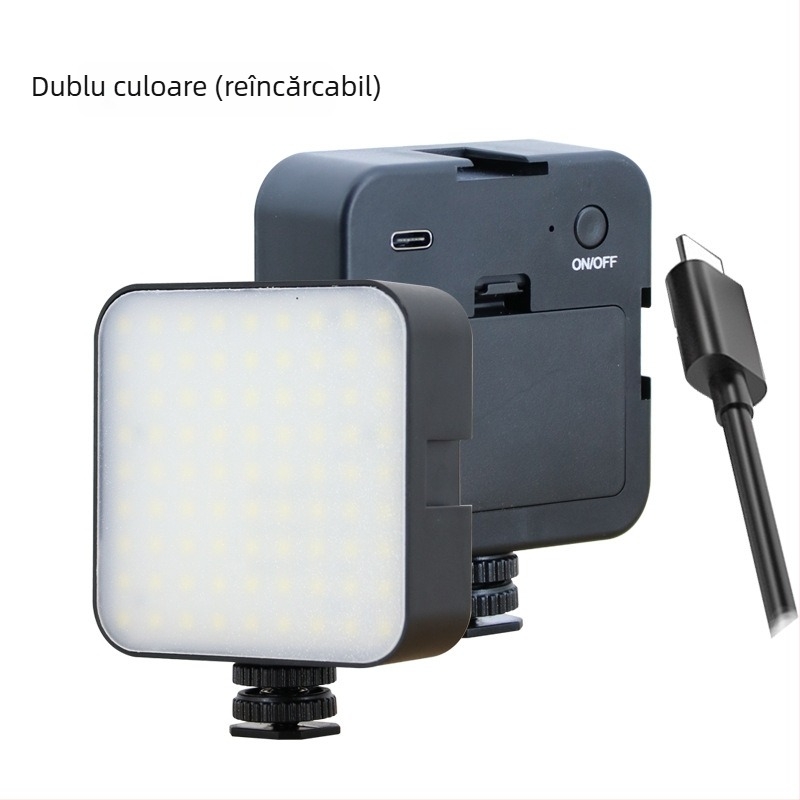 Lumină foto portabilă – 120 LED-uri, 6500K, reglare intensitate și culoare, încărcare USB