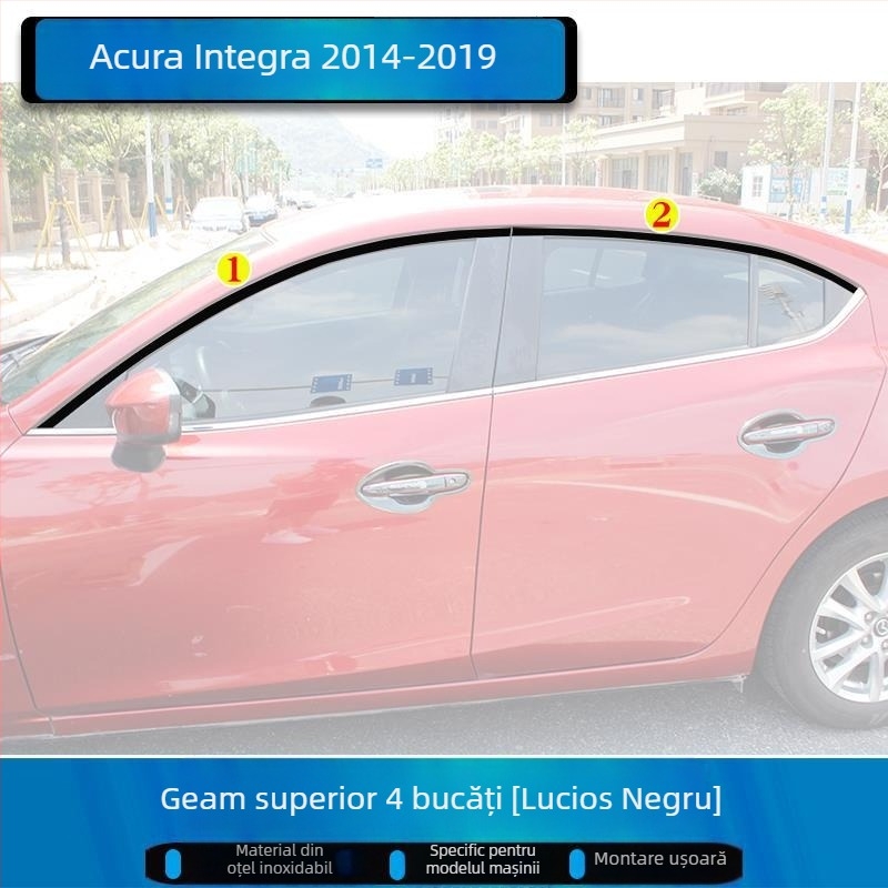 Kit decorativ pentru rama ferestrei Mazda 3 Axela, compatibil 2014-2023, benzi decorative pentru cadrul ușilor