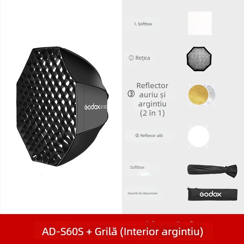 Soft light box AD-S85S de la God cow, compatibil cu AD400, material: Flocking