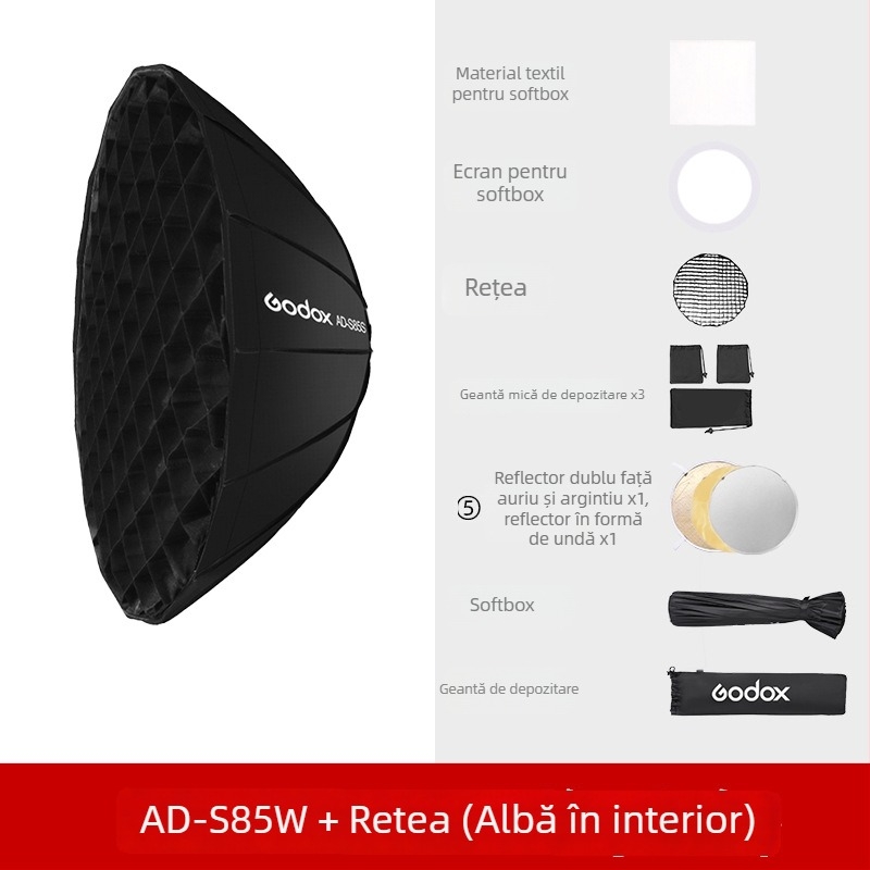 Soft light box AD-S85S de la God cow, compatibil cu AD400, material: Flocking