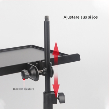 Stativ metalic pentru microfon cu tavă pentru card de sunet, model Sound Card Tray, de la HZM&C, pentru streaming live