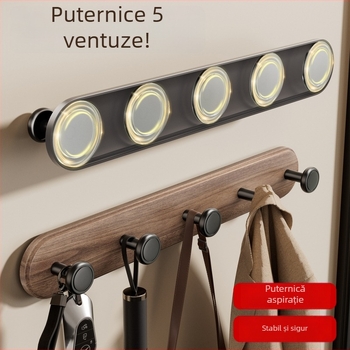 Cuier de ușă cu ventuză – fără găuri, încărcare mare, ABS, pentru uși și ferestre, spațiu de depozitare pentru haine și pălării, Dimitro