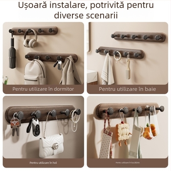 Cuier de ușă cu ventuză – fără găuri, încărcare mare, ABS, pentru uși și ferestre, spațiu de depozitare pentru haine și pălării, Dimitro