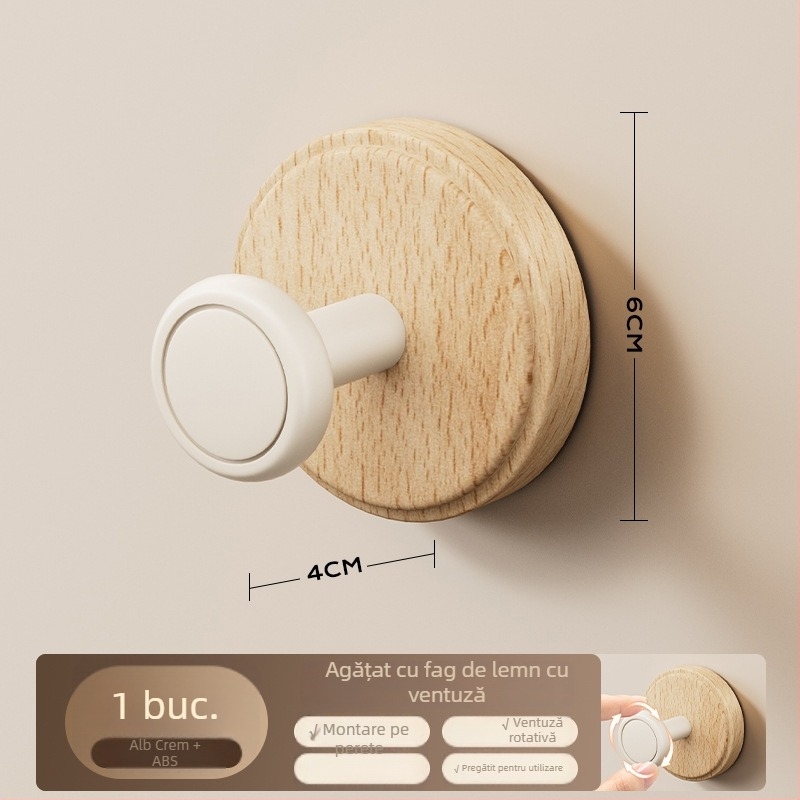 Cuier de ușă cu ventuză – fără găuri, încărcare mare, ABS, pentru uși și ferestre, spațiu de depozitare pentru haine și pălării, Dimitro