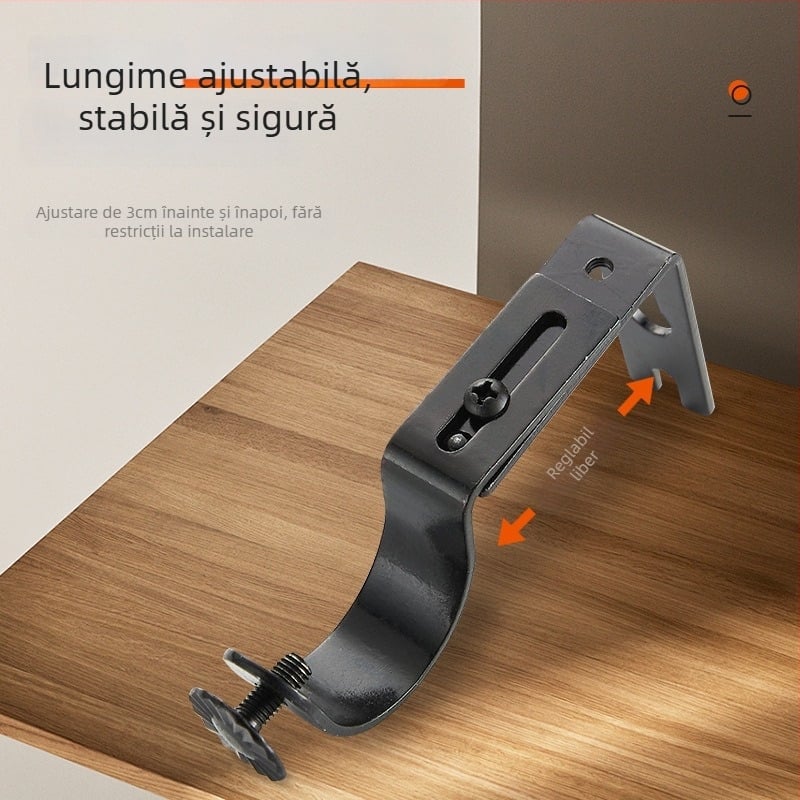 Suport din fier pentru șină de perdea, impermeabil, reglabil, design modern minimalist, suport universal