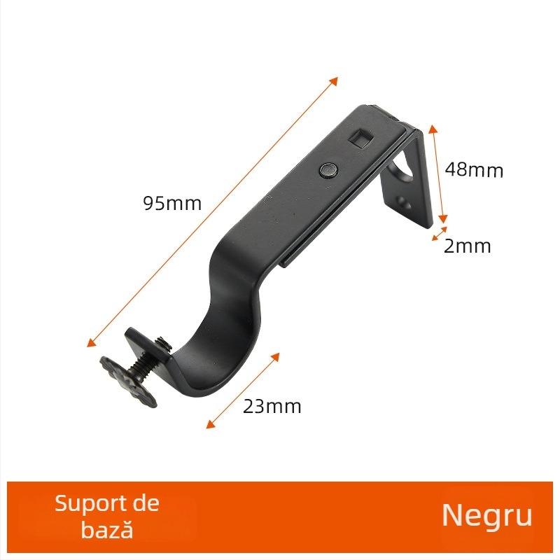 Suport din fier pentru șină de perdea, impermeabil, reglabil, design modern minimalist, suport universal