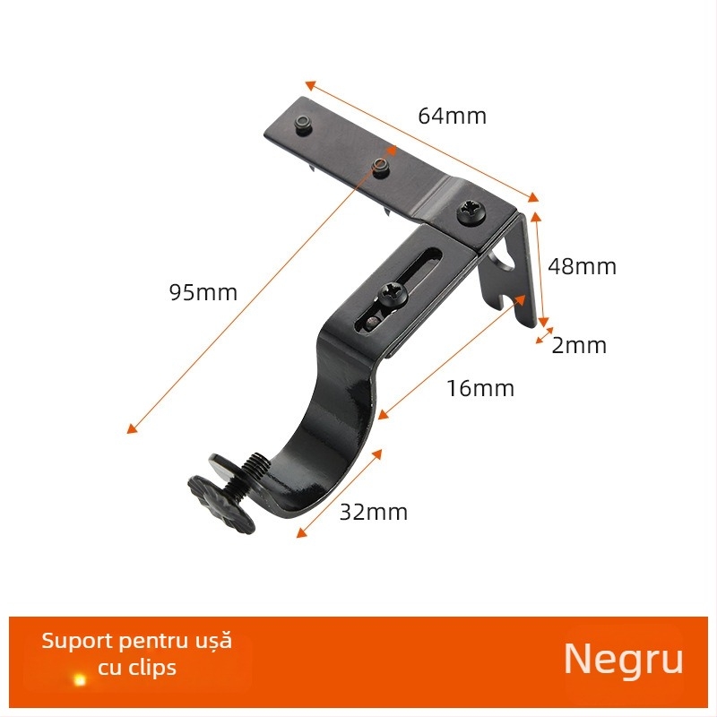 Suport din fier pentru șină de perdea, impermeabil, reglabil, design modern minimalist, suport universal