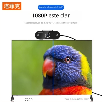 Camera PTZ inteligentă cu rezoluție 1600x1200, 30fps, USB 2.0, focalizare automată, microfon încorporat.