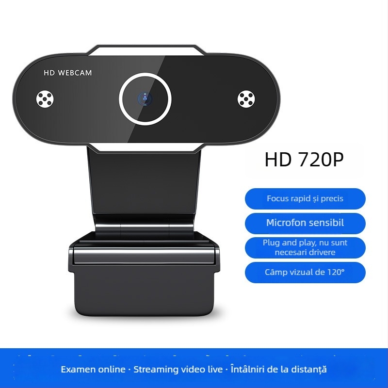 Camera PTZ inteligentă cu rezoluție 1600x1200, 30fps, USB 2.0, focalizare automată, microfon încorporat.