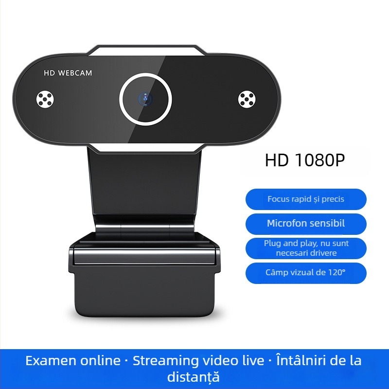 Camera PTZ inteligentă cu rezoluție 1600x1200, 30fps, USB 2.0, focalizare automată, microfon încorporat.