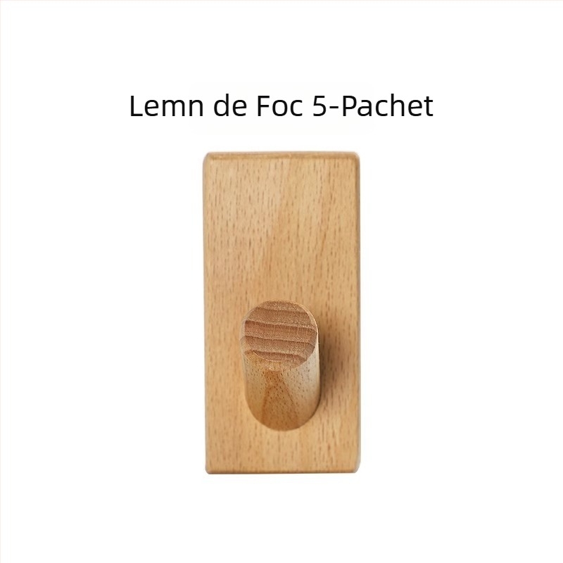 Cuier de haine din lemn masiv, montare în spatele ușii, depozitare pe perete, Model MZGG00