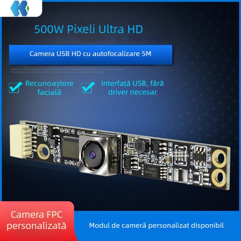 Haokai webcam USB 2.0 HD cu focalizare automată, senzor 5MP, 2592x1944 la 30fps