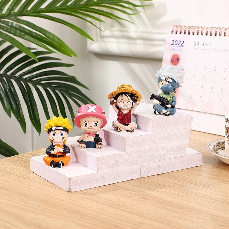 One Piece mini decor pentru birou – figură de desen animat din rășină sintetică, ambalaj obișnuit, decor în stil japonez