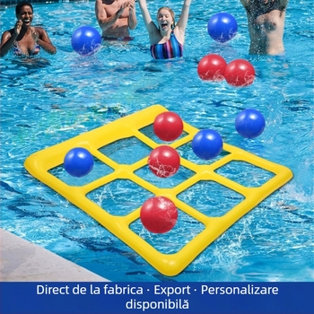 Joc gonflabil cu grilă de 9 pătrate – PVC, pentru vârsta 7–14 ani, joc interactiv de familie pe apă