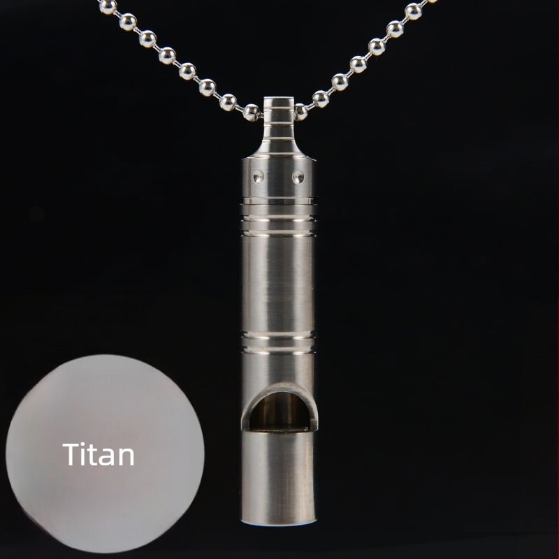 Fluier din aliaj de titan – sunet înalt pentru salvare în sălbăticie, fluier de arbitrU pentru porumbei și animale de companie cu breloc