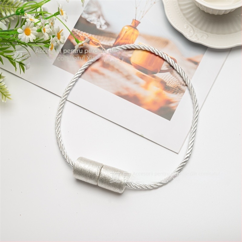 Buton magnetic cilindric pentru perdele – montaj fără găuri, închizător magnetic pentru șnur, stil modern minimalist, personalizabil