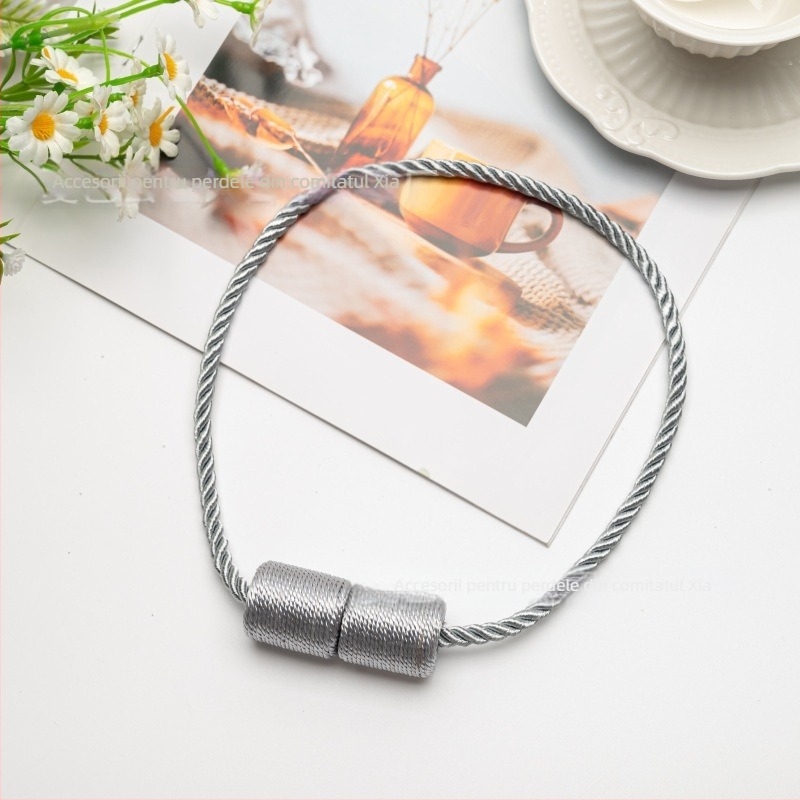 Buton magnetic cilindric pentru perdele – montaj fără găuri, închizător magnetic pentru șnur, stil modern minimalist, personalizabil
