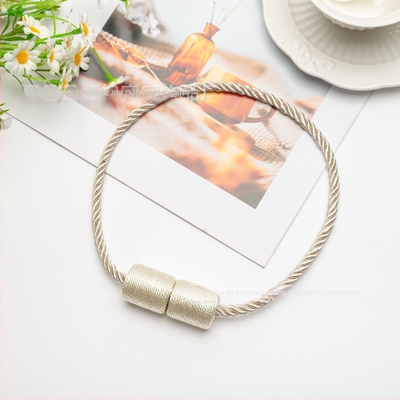 Buton magnetic cilindric pentru perdele – montaj fără găuri, închizător magnetic pentru șnur, stil modern minimalist, personalizabil