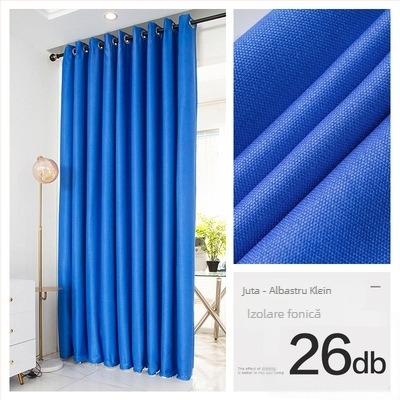 Perdea izolatoare fonic pentru dormitor și sufragerie, quilted, 70–90% Întunecare, țesătură din cânepă, finisaj emboss cu acoperire argintie