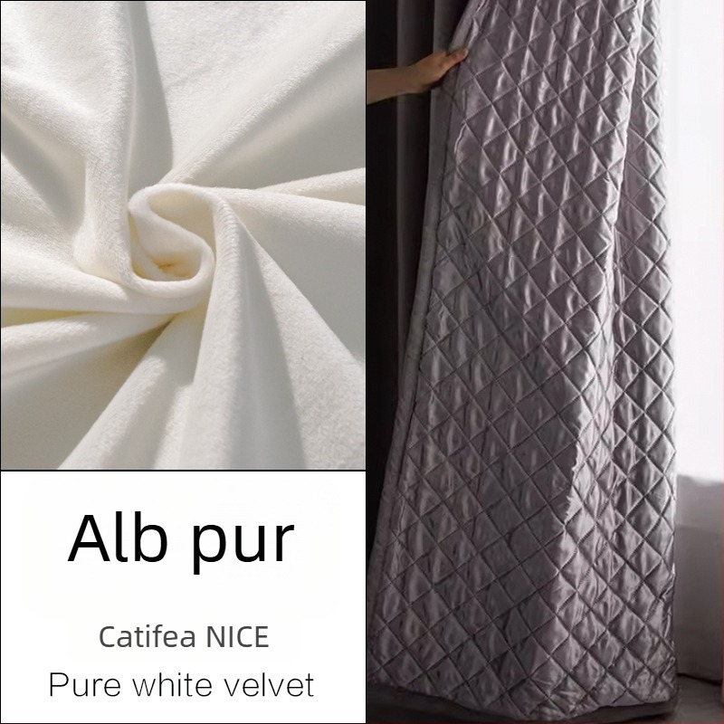 Perdea izolatoare fonic pentru dormitor și sufragerie, quilted, 70–90% Întunecare, țesătură din cânepă, finisaj emboss cu acoperire argintie