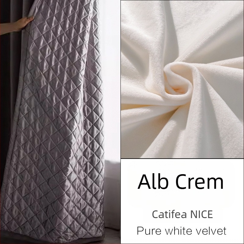 Perdea izolatoare fonic pentru dormitor și sufragerie, quilted, 70–90% Întunecare, țesătură din cânepă, finisaj emboss cu acoperire argintie