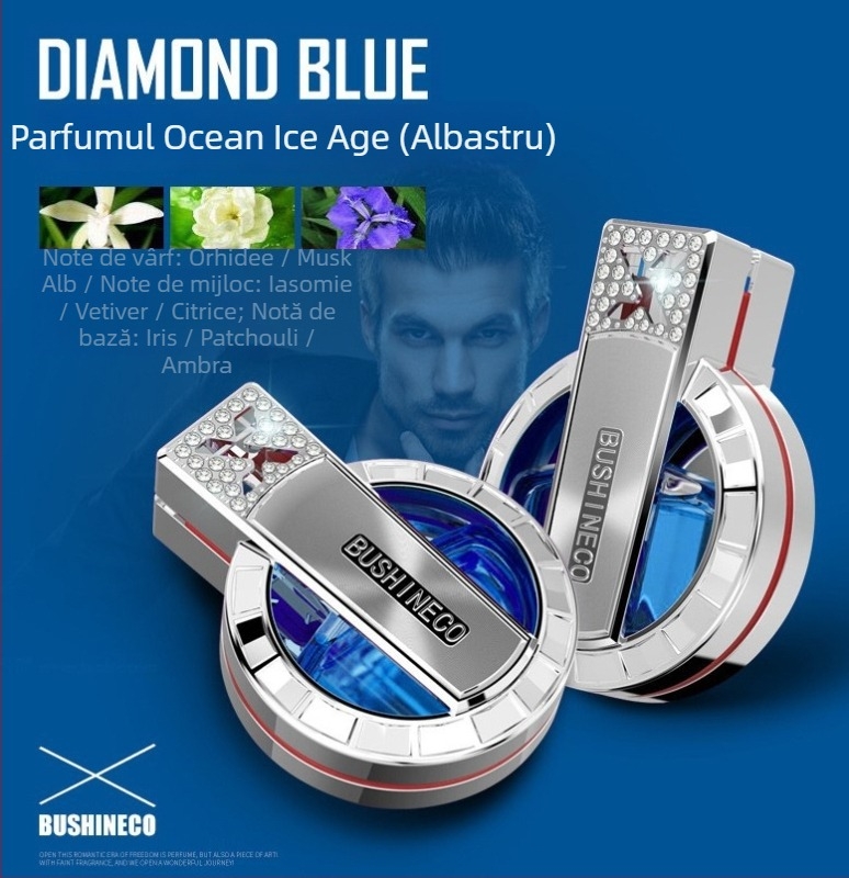 Clip pentru ventilația mașinii, parfum auto cu aromă de lămâie și ton marin, 10–20 ml, durează peste 90 de zile, material plastic și sticlă