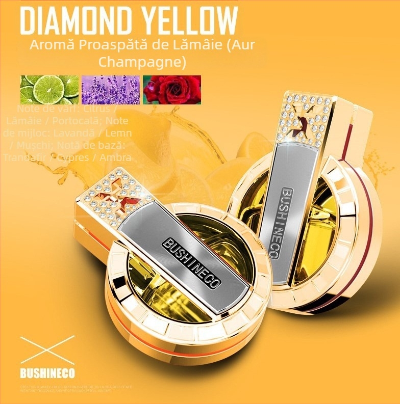 Clip pentru ventilația mașinii, parfum auto cu aromă de lămâie și ton marin, 10–20 ml, durează peste 90 de zile, material plastic și sticlă